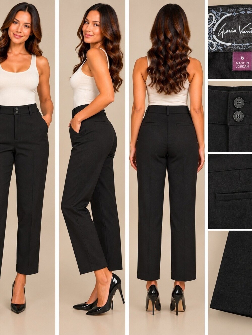 Gloria Vanderbilt Black Straight Leg Pants Size 6